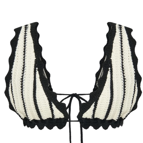 MESHKI knit crochet contrast top - Picture 2 of 5